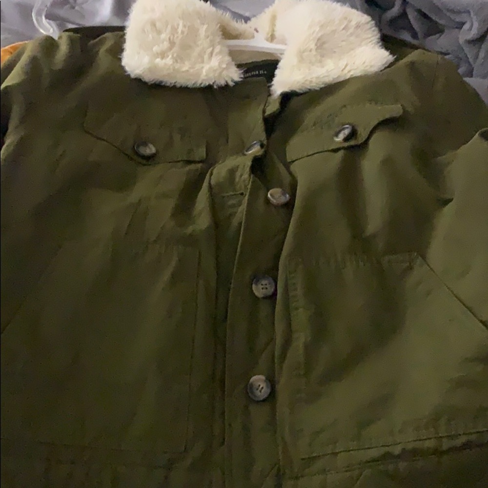 Faux fur olive jacket